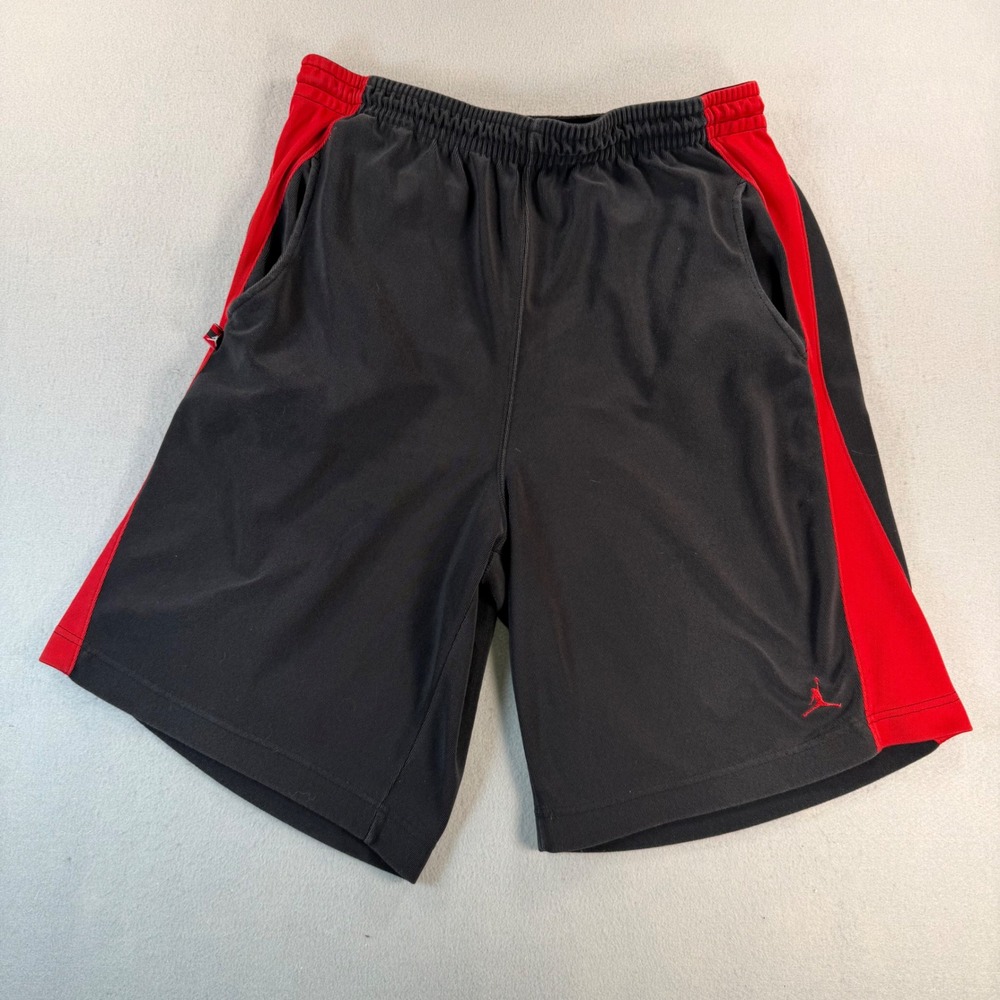 Y2K Jordan Brand Mens Basketball Shorts XL Black Red Jumpman Athletic